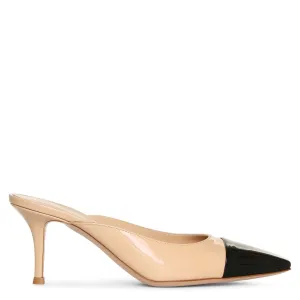 Lucy mule two-tone patent pumps