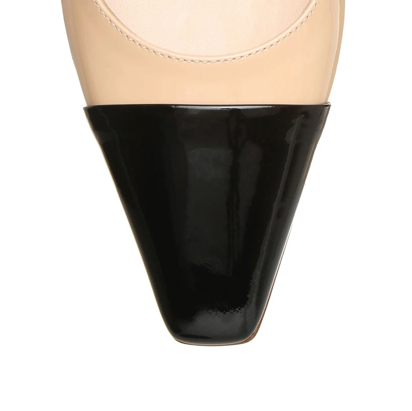 Lucy mule two-tone patent pumps
