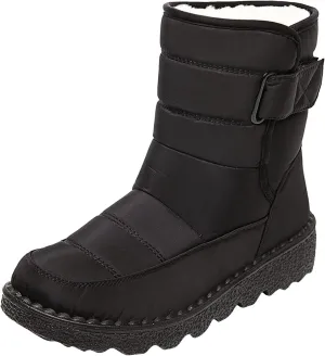 Lug Sole Snow Boots for Women Fur Lined Warm Outdoor Walking Boots Winter Waterproof Non-Slip Booties Snow Shoes