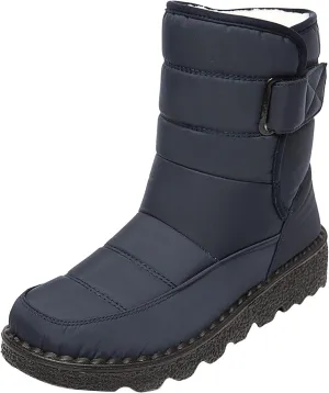 Lug Sole Snow Boots for Women Fur Lined Warm Outdoor Walking Boots Winter Waterproof Non-Slip Booties Snow Shoes