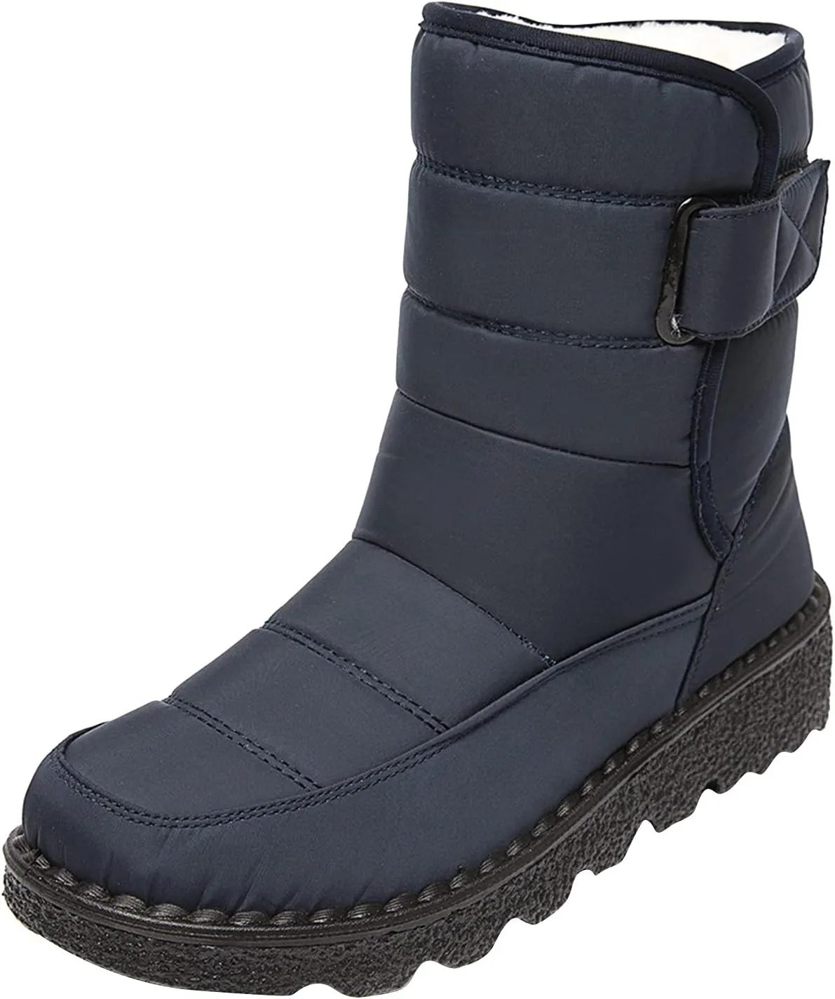 Lug Sole Snow Boots for Women Fur Lined Warm Outdoor Walking Boots Winter Waterproof Non-Slip Booties Snow Shoes
