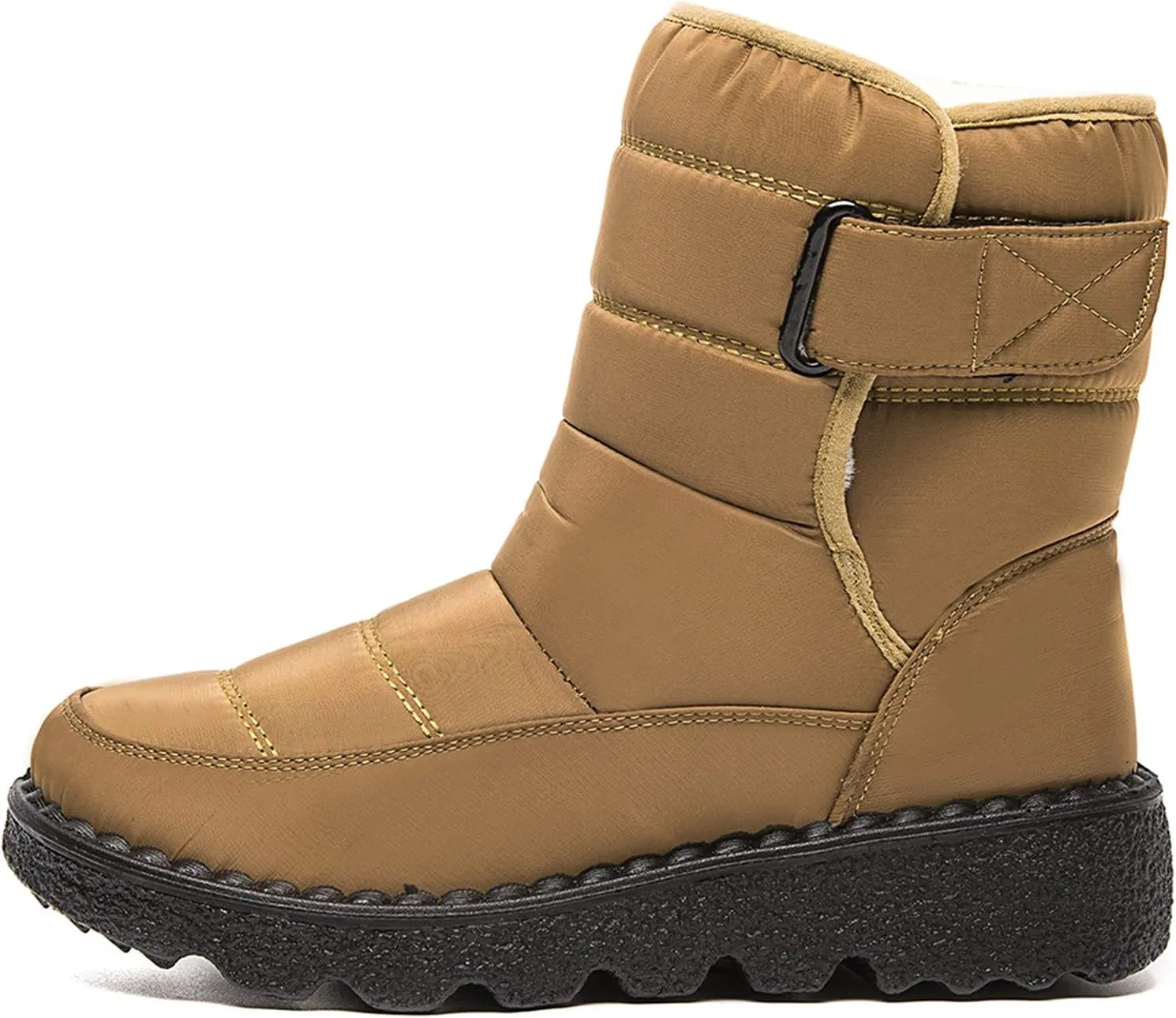 Lug Sole Snow Boots for Women Fur Lined Warm Outdoor Walking Boots Winter Waterproof Non-Slip Booties Snow Shoes