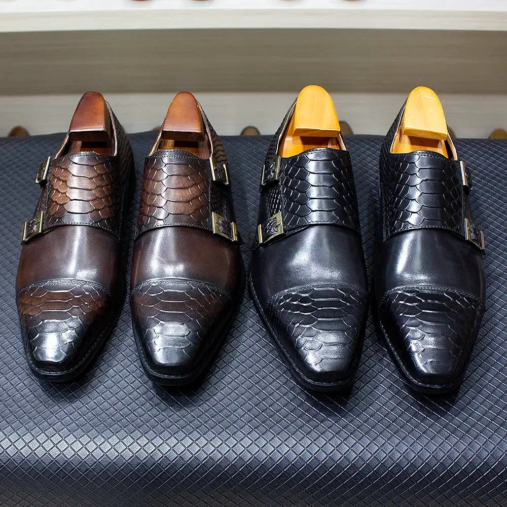 Luxury Double Buckle Monk Strap Shoes
