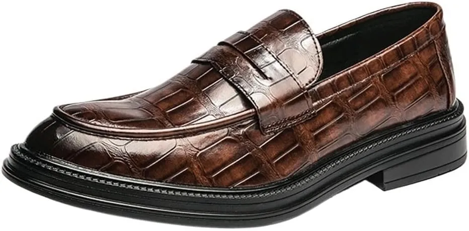 Luxury Leather Business Loafers for Men Formal Slip On Driving Dress Shoes