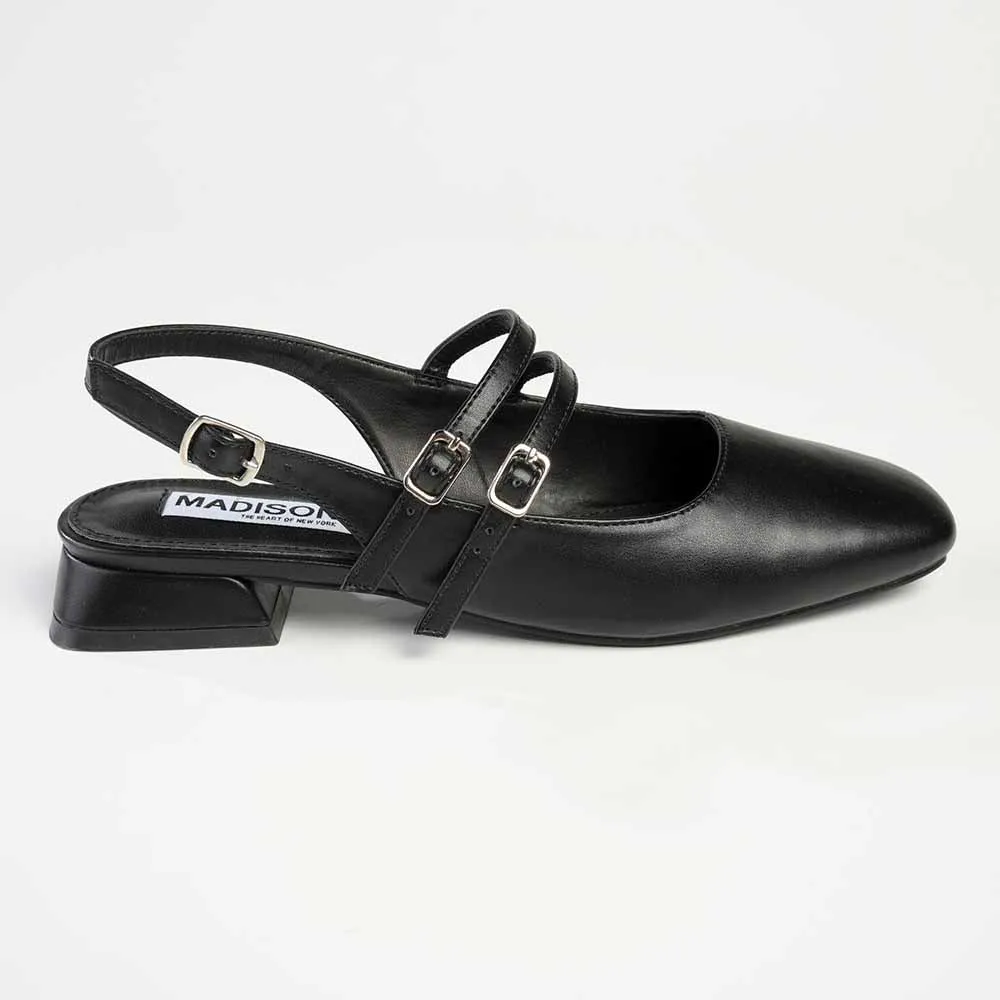 Madison Paisley Low Block Heel - Black