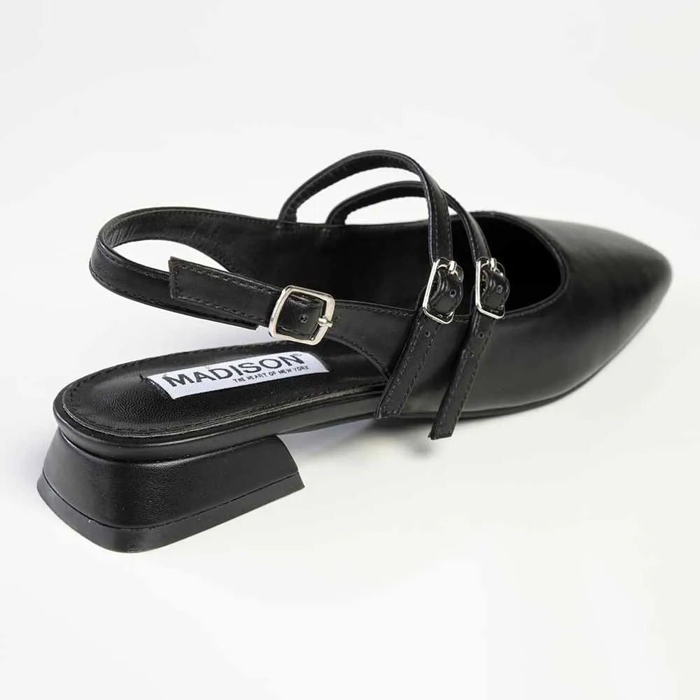 Madison Paisley Low Block Heel - Black