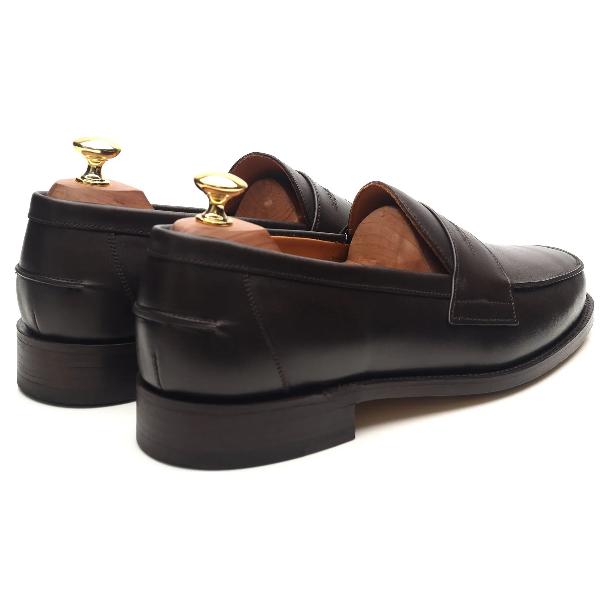 'Madrid' Dark Brown Leather Loafers UK 8.5 F