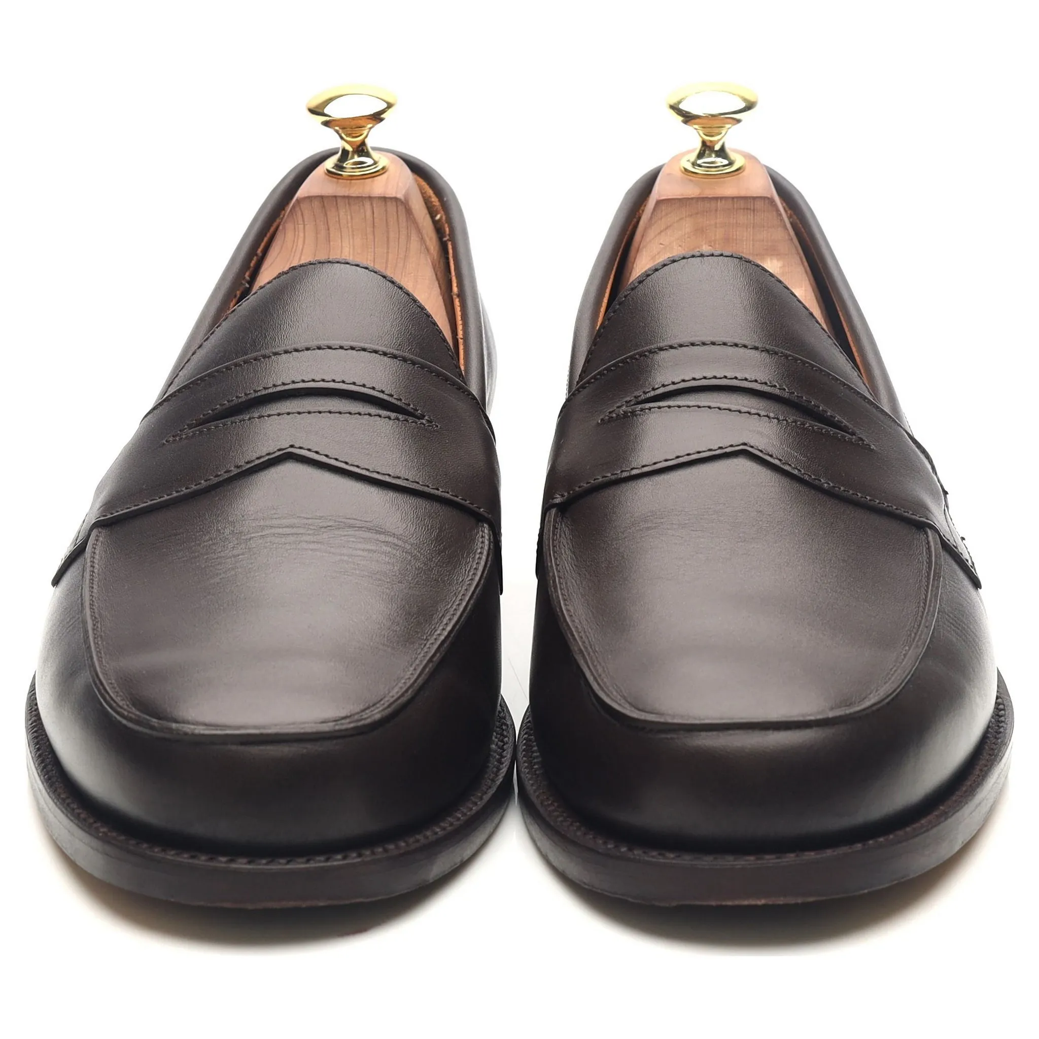 'Madrid' Dark Brown Leather Loafers UK 8.5 F