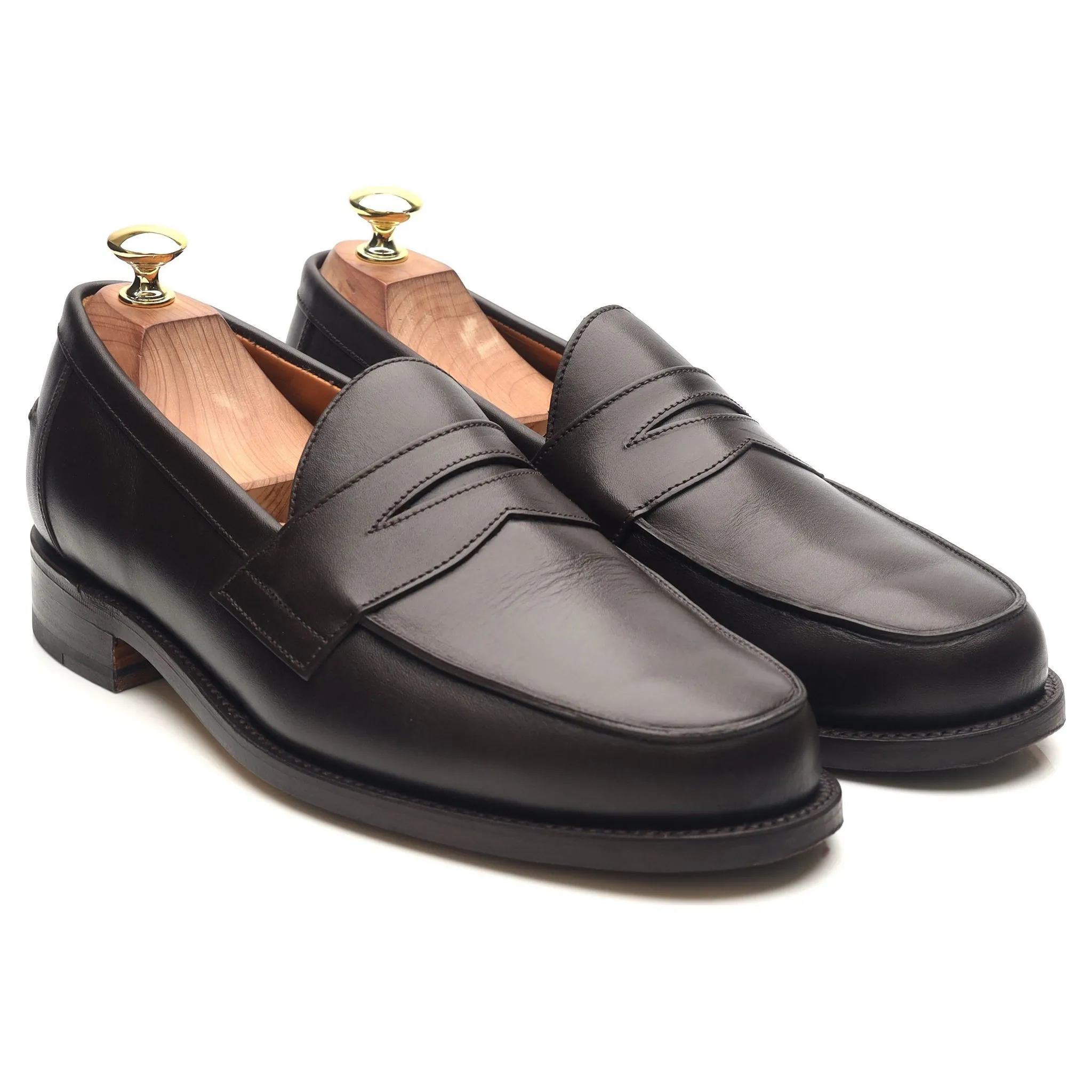 'Madrid' Dark Brown Leather Loafers UK 8.5 F