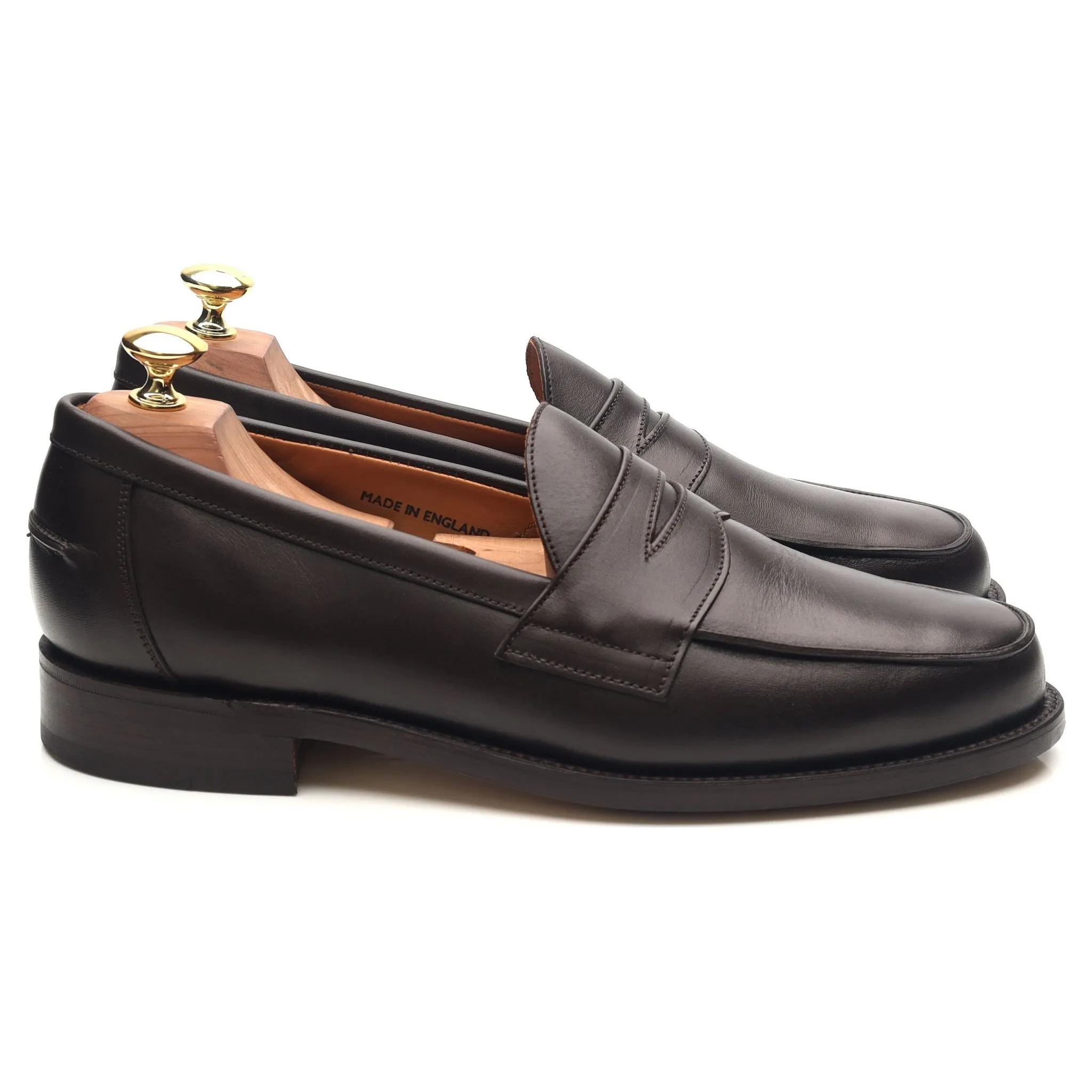 'Madrid' Dark Brown Leather Loafers UK 8.5 F