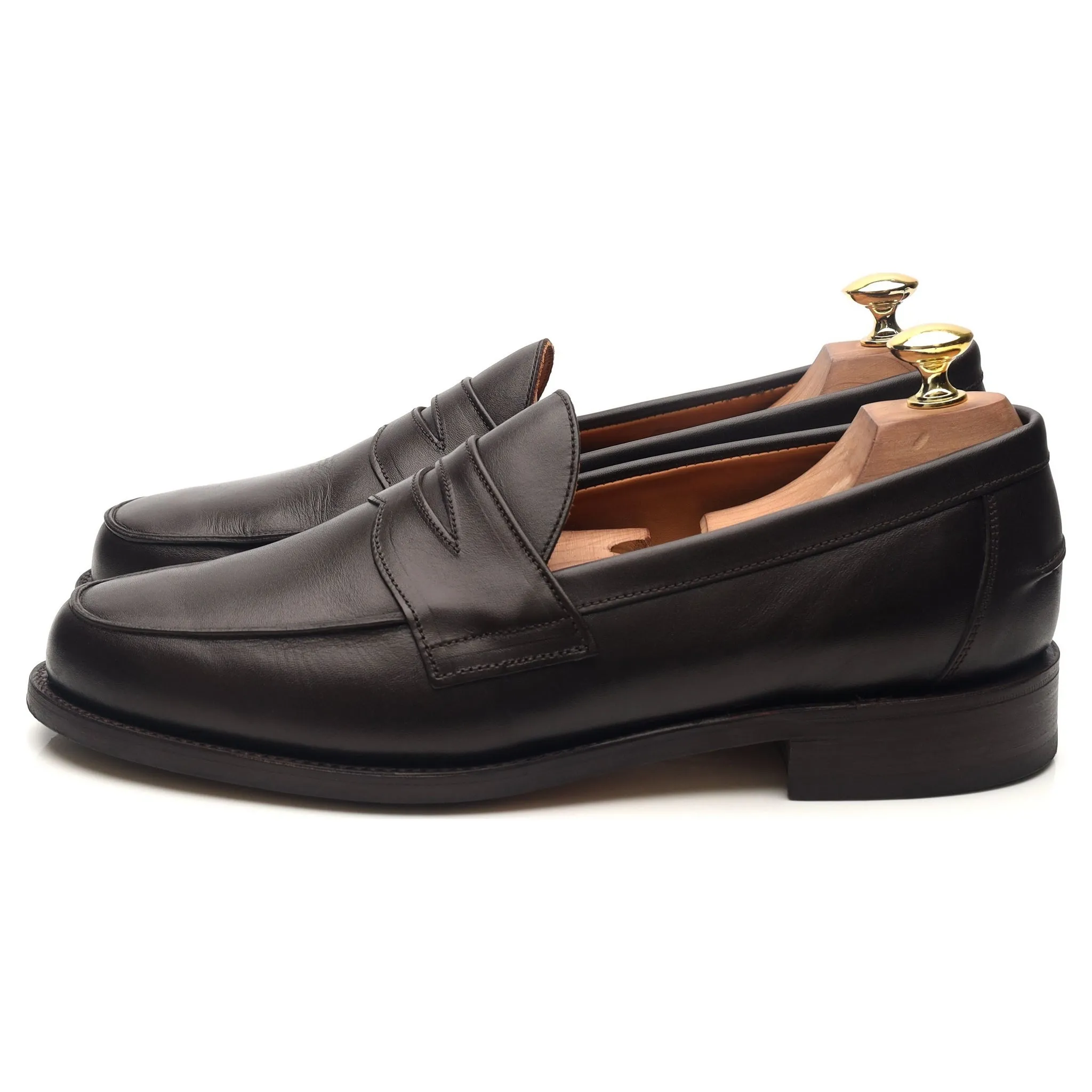 'Madrid' Dark Brown Leather Loafers UK 8.5 F
