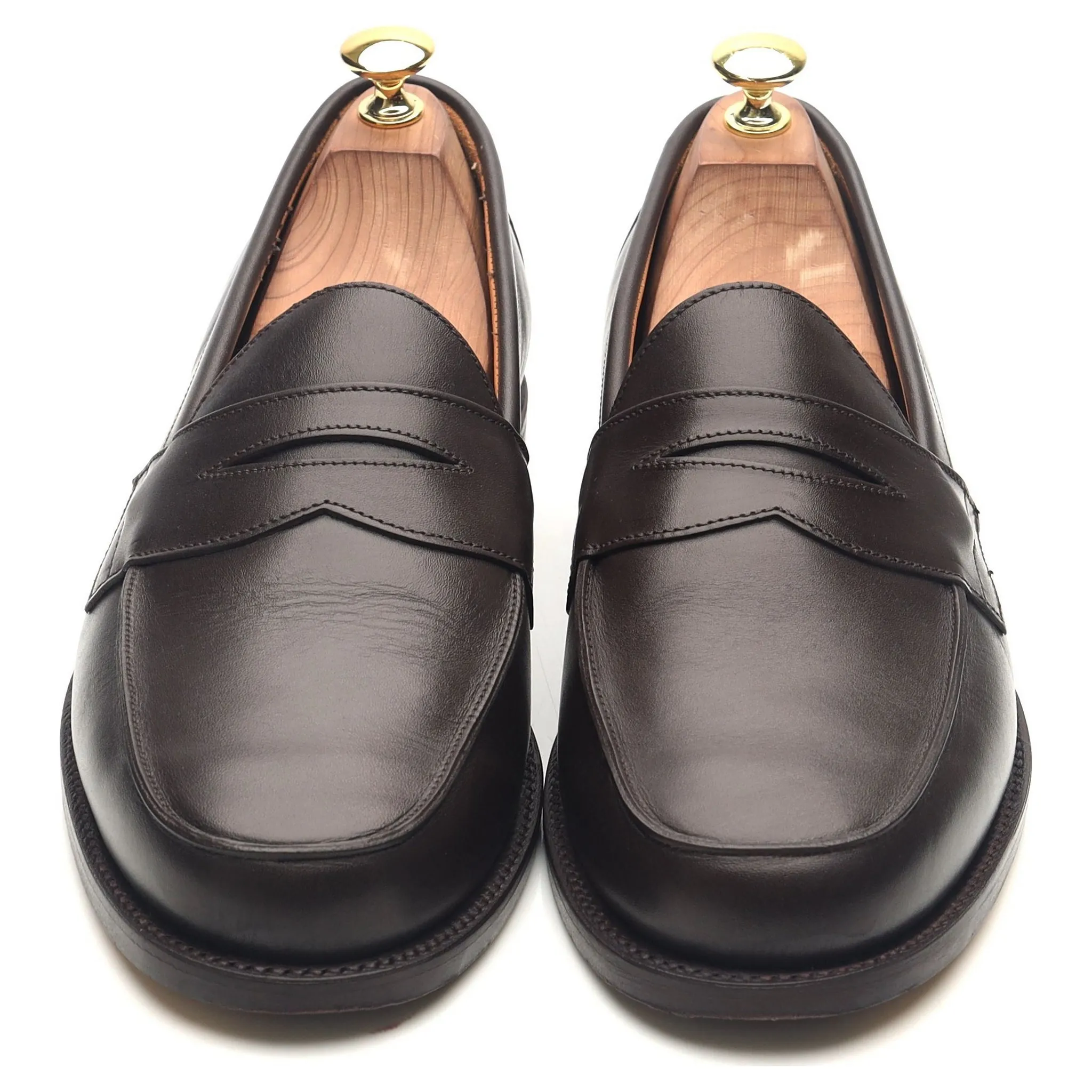 'Madrid' Dark Brown Leather Loafers UK 8.5 F