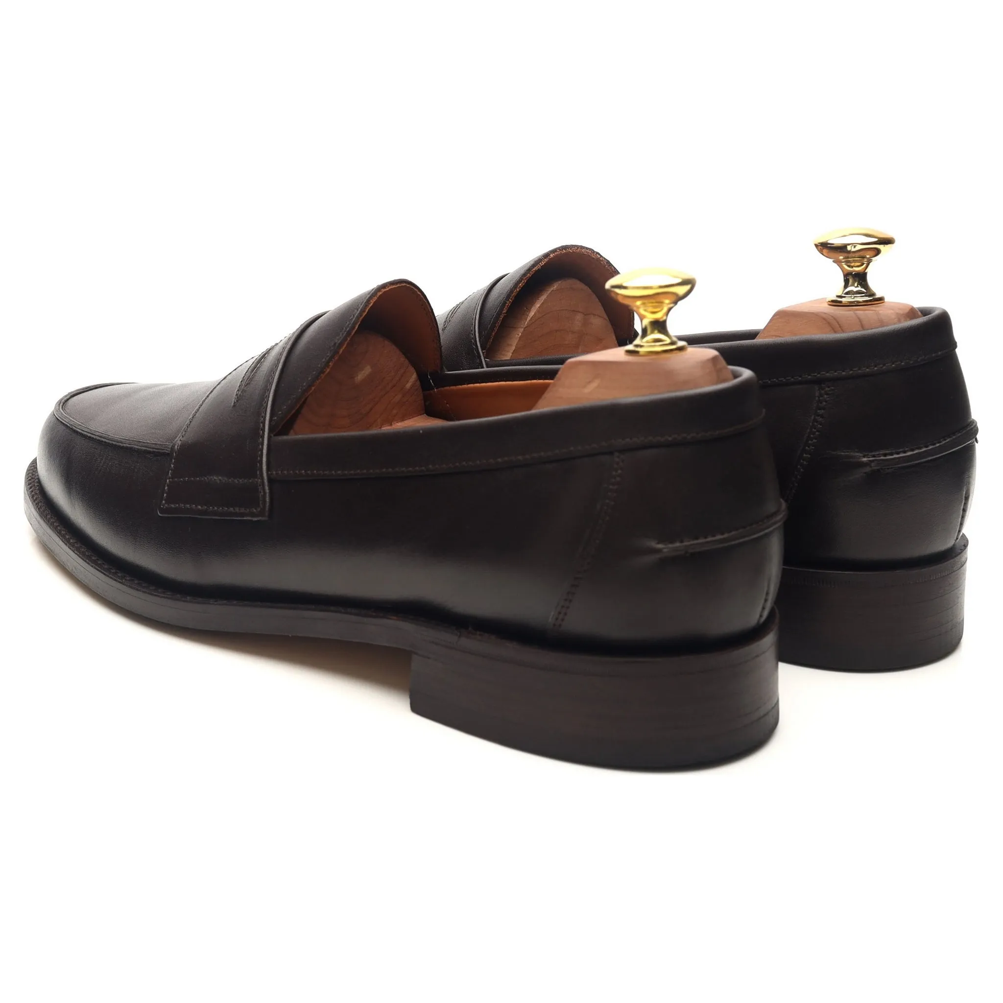 'Madrid' Dark Brown Leather Loafers UK 8.5 F