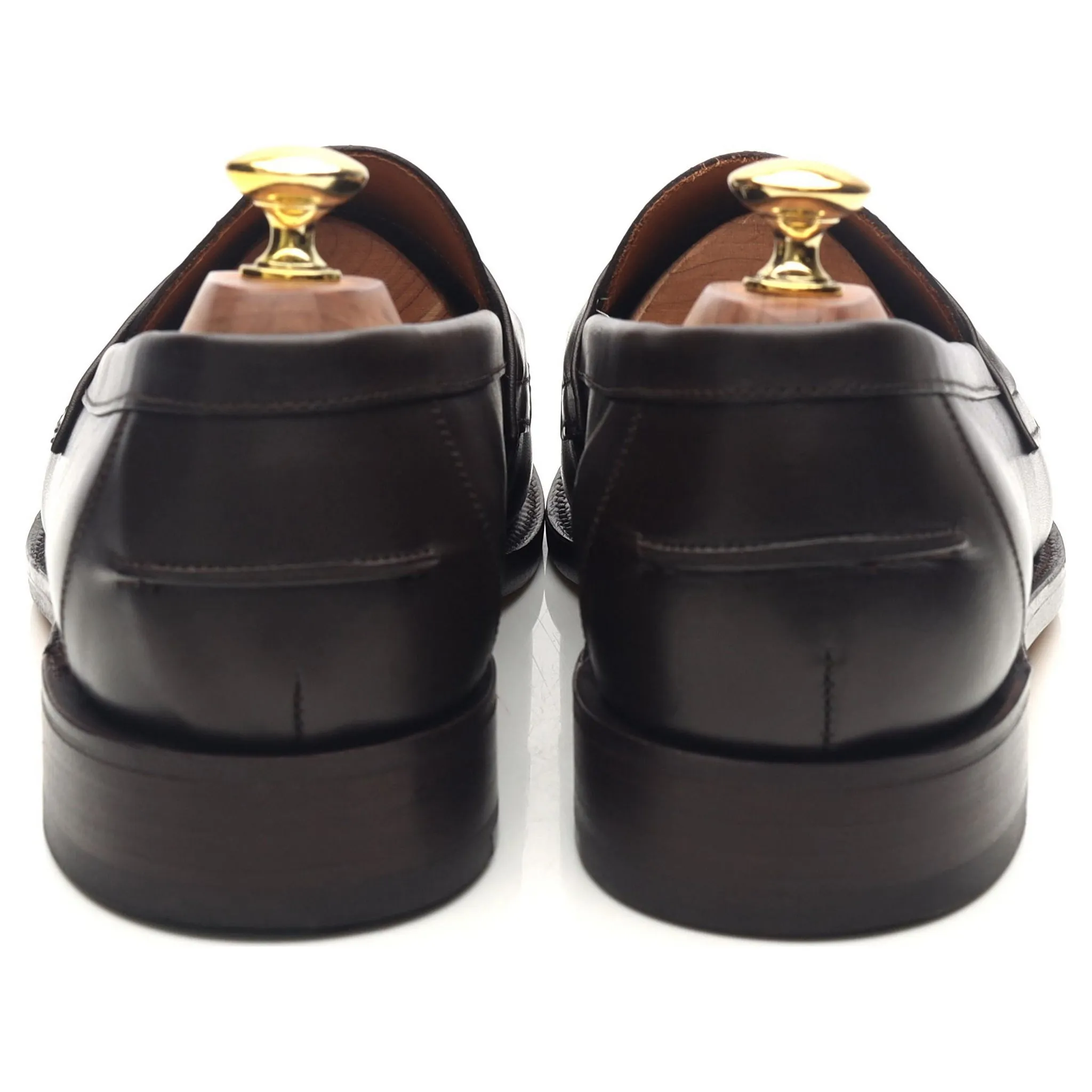 'Madrid' Dark Brown Leather Loafers UK 8.5 F