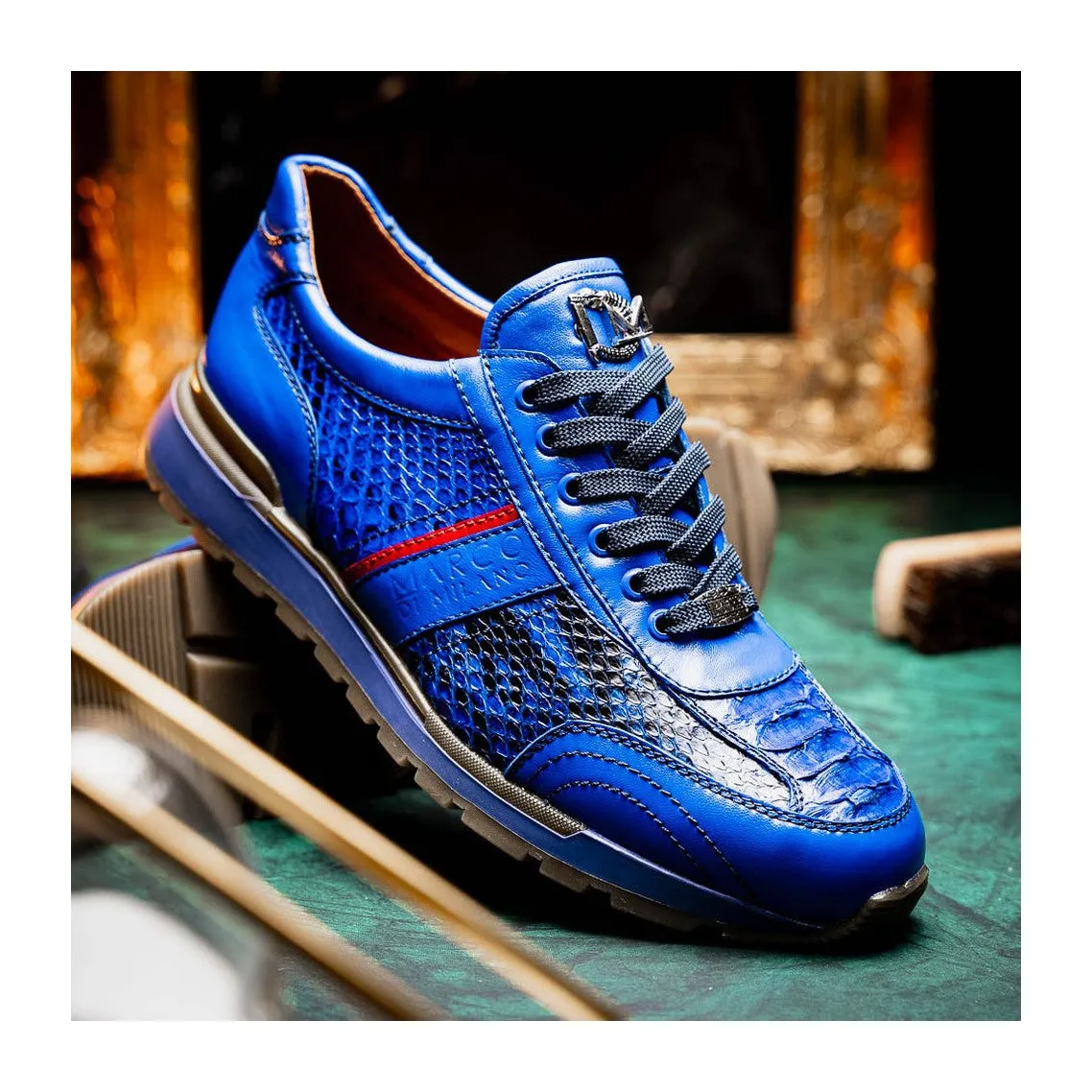 Marco Di Milano Brescia Men's Shoes Genuine Snake Skin / Calf-Skin Leather Sneakers (MDM1124)