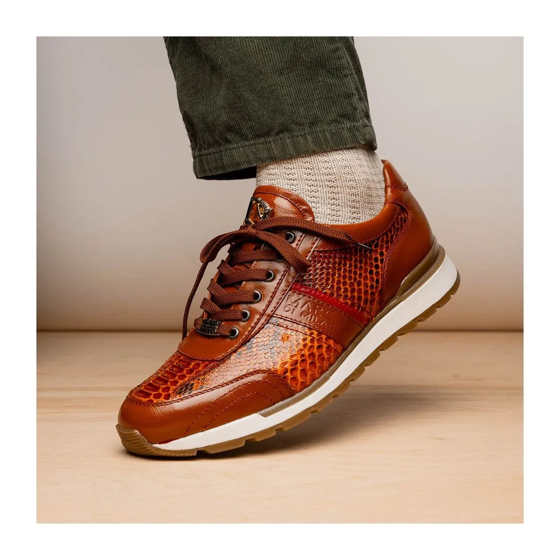 Marco Di Milano Brescia Men's Shoes Genuine Snake Skin / Calf-Skin Leather Sneakers (MDM1124)