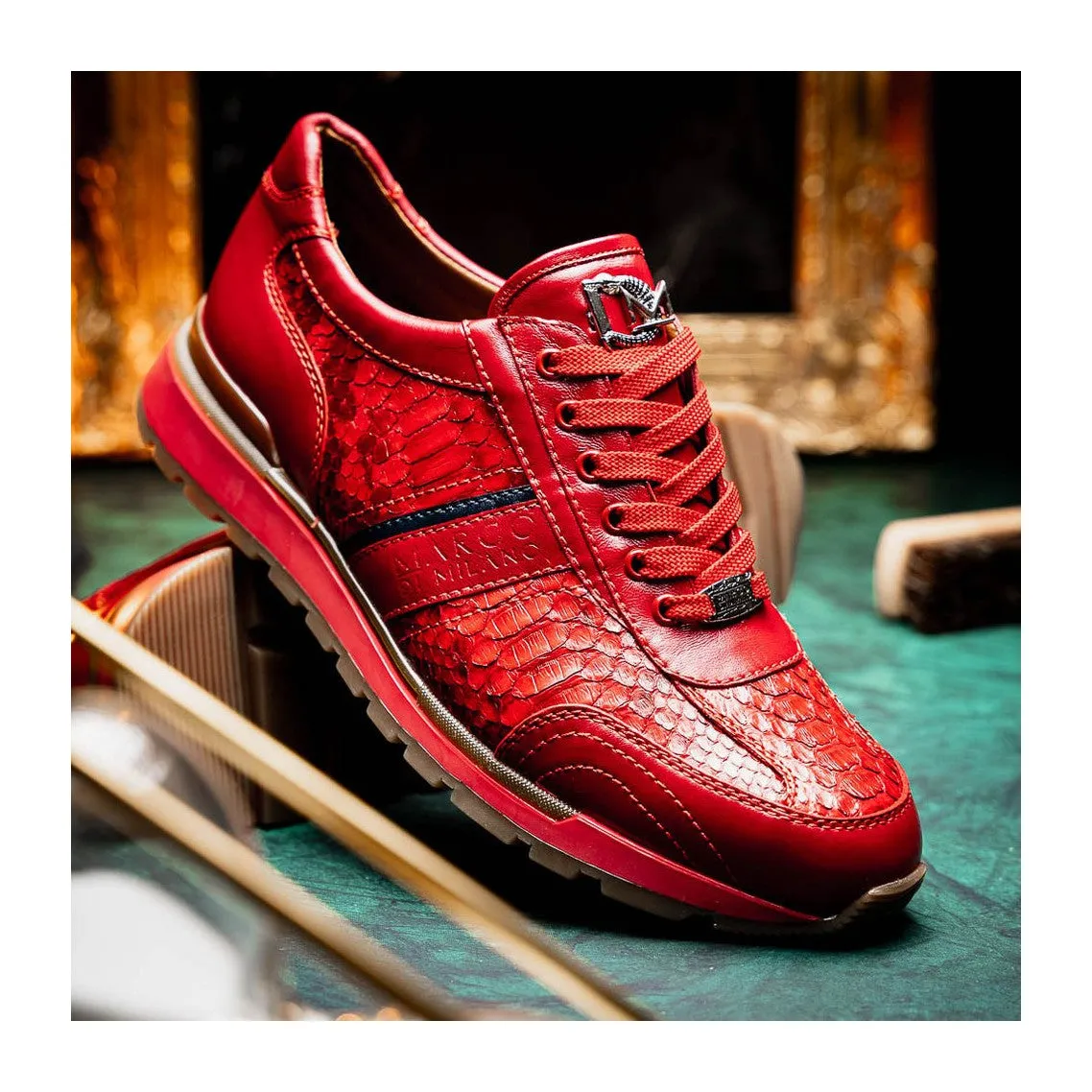 Marco Di Milano Brescia Men's Shoes Genuine Snake Skin / Calf-Skin Leather Sneakers (MDM1124)