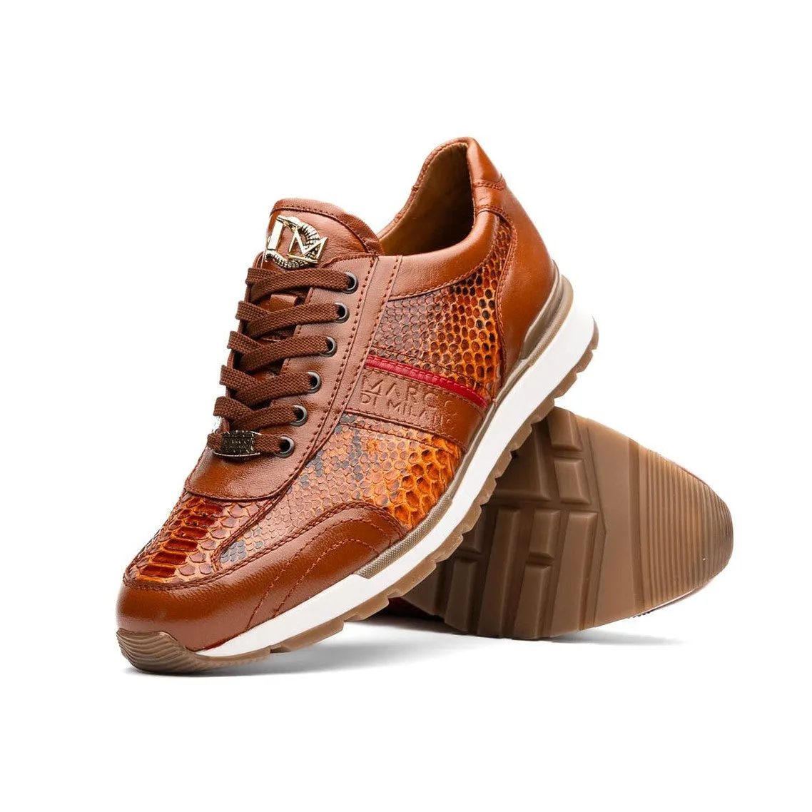 Marco Di Milano Brescia Men's Shoes Genuine Snake Skin / Calf-Skin Leather Sneakers (MDM1124)
