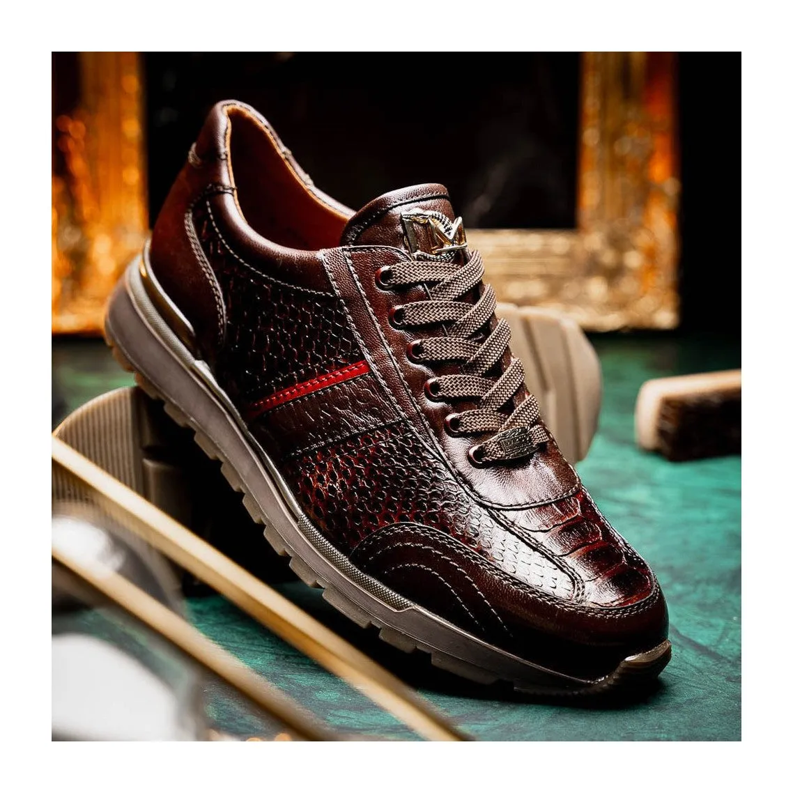 Marco Di Milano Brescia Men's Shoes Genuine Snake Skin / Calf-Skin Leather Sneakers (MDM1124)