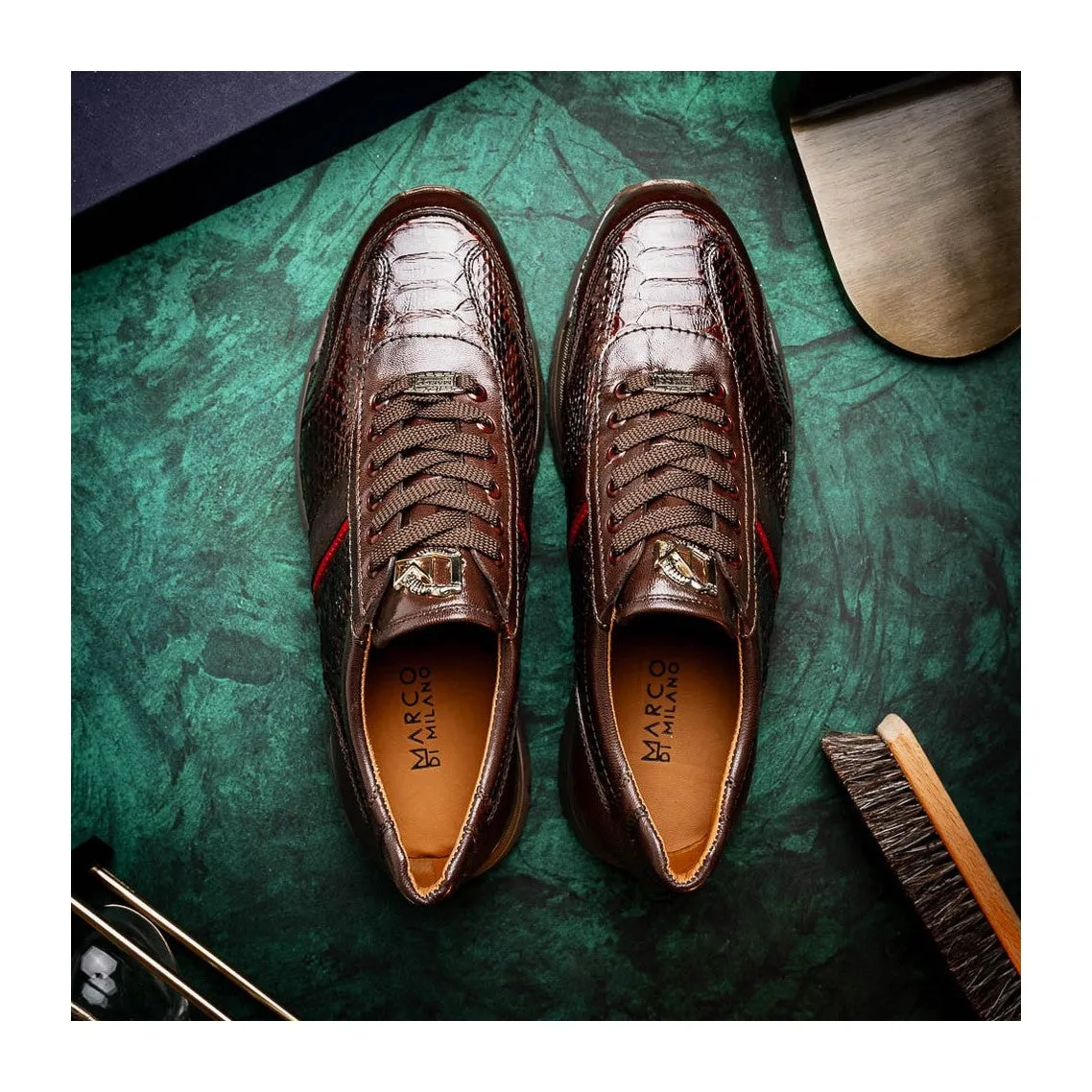 Marco Di Milano Brescia Men's Shoes Genuine Snake Skin / Calf-Skin Leather Sneakers (MDM1124)