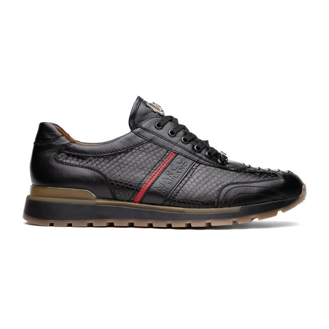 Marco Di Milano Brescia Men's Shoes Genuine Snake Skin / Calf-Skin Leather Sneakers (MDM1124)
