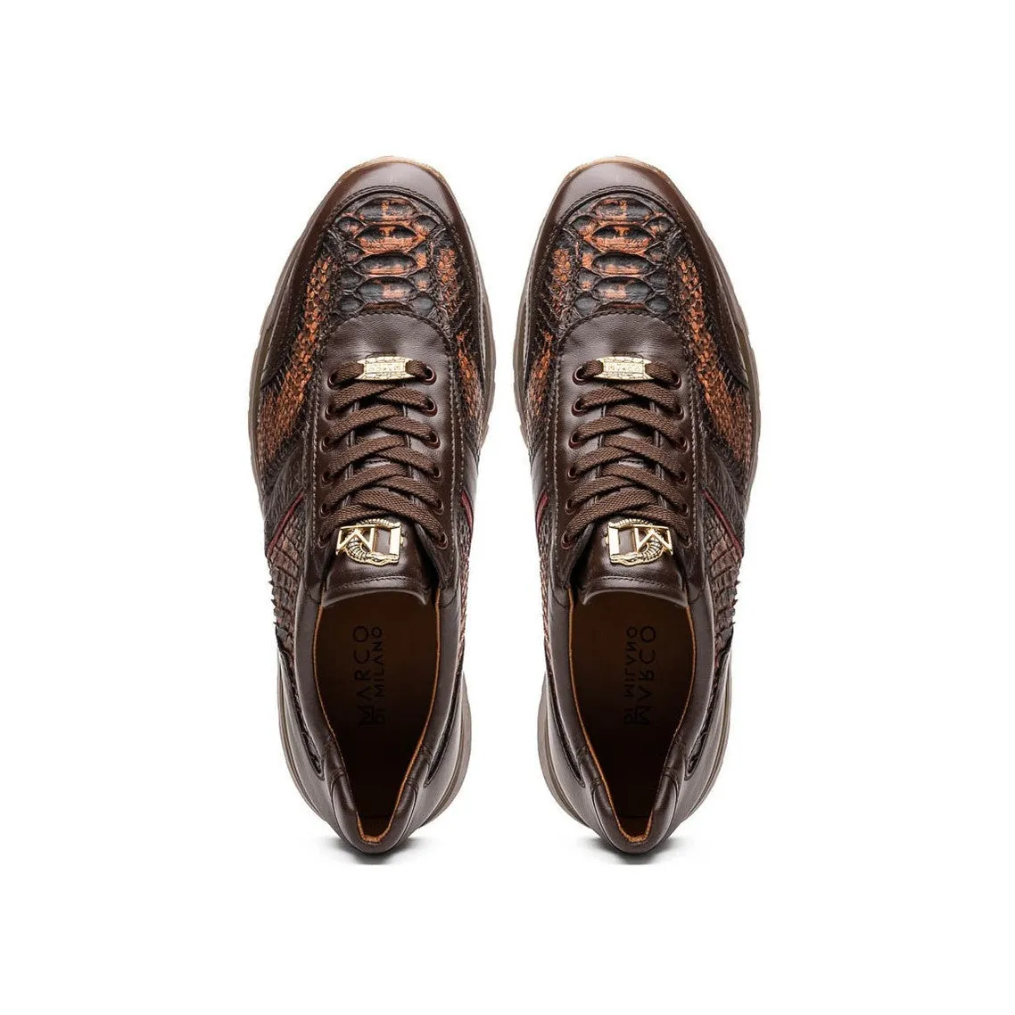 Marco Di Milano Brescia Men's Shoes Genuine Snake Skin / Calf-Skin Leather Sneakers (MDM1124)