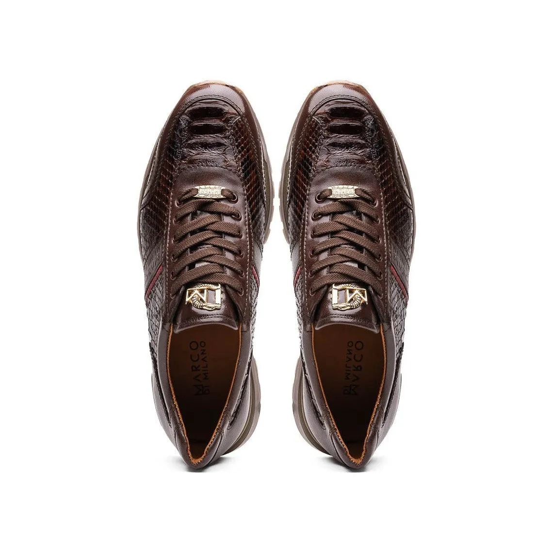 Marco Di Milano Brescia Men's Shoes Genuine Snake Skin / Calf-Skin Leather Sneakers (MDM1124)