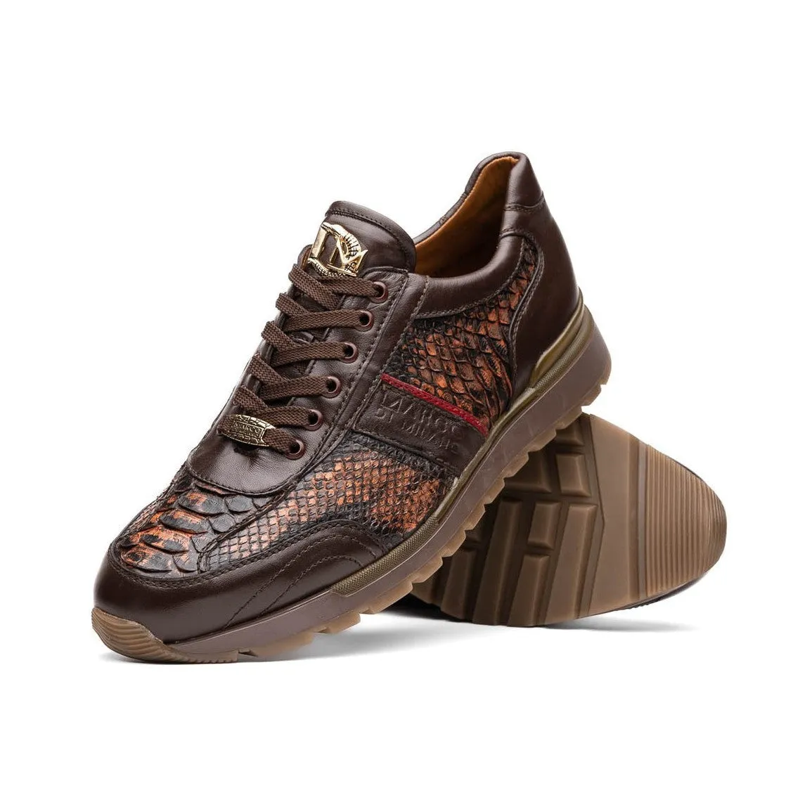 Marco Di Milano Brescia Men's Shoes Genuine Snake Skin / Calf-Skin Leather Sneakers (MDM1124)