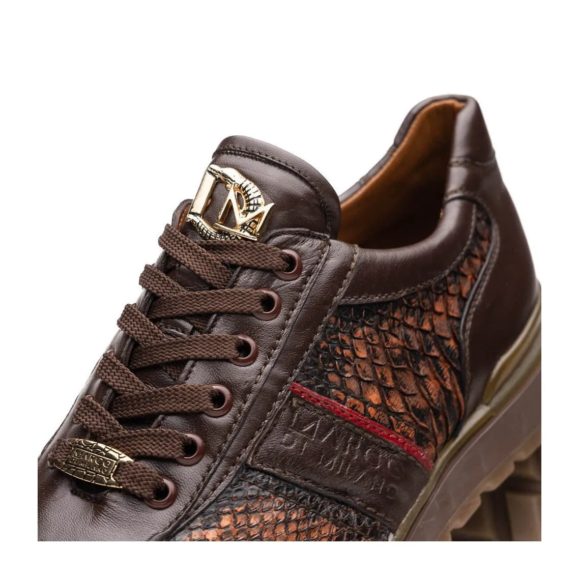 Marco Di Milano Brescia Men's Shoes Genuine Snake Skin / Calf-Skin Leather Sneakers (MDM1124)