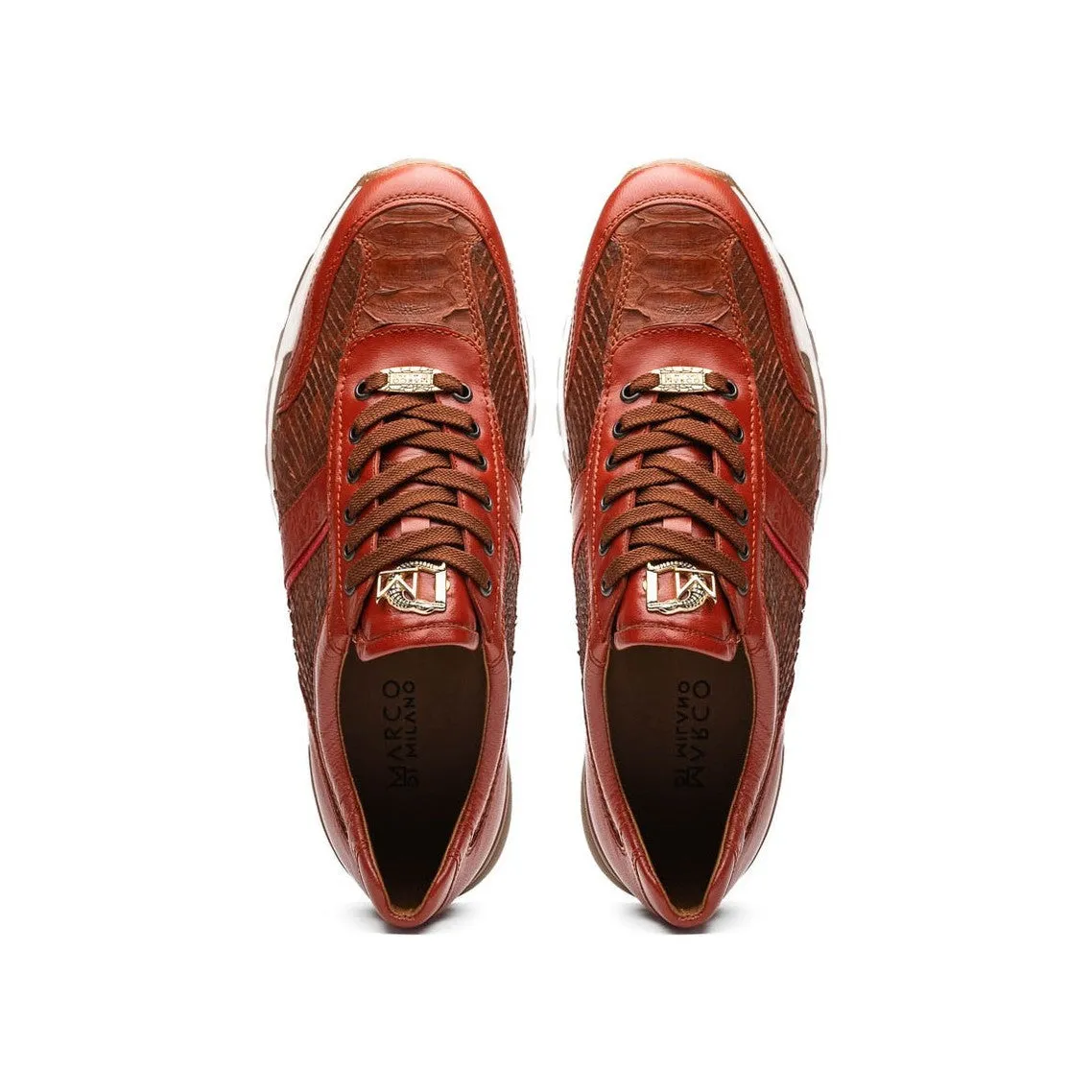 Marco Di Milano Brescia Men's Shoes Genuine Snake Skin / Calf-Skin Leather Sneakers (MDM1124)