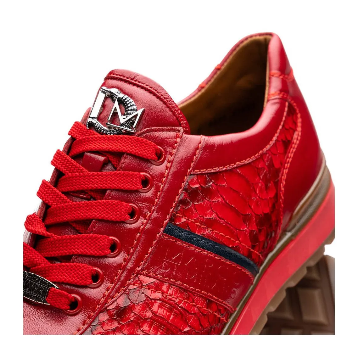 Marco Di Milano Brescia Men's Shoes Genuine Snake Skin / Calf-Skin Leather Sneakers (MDM1124)