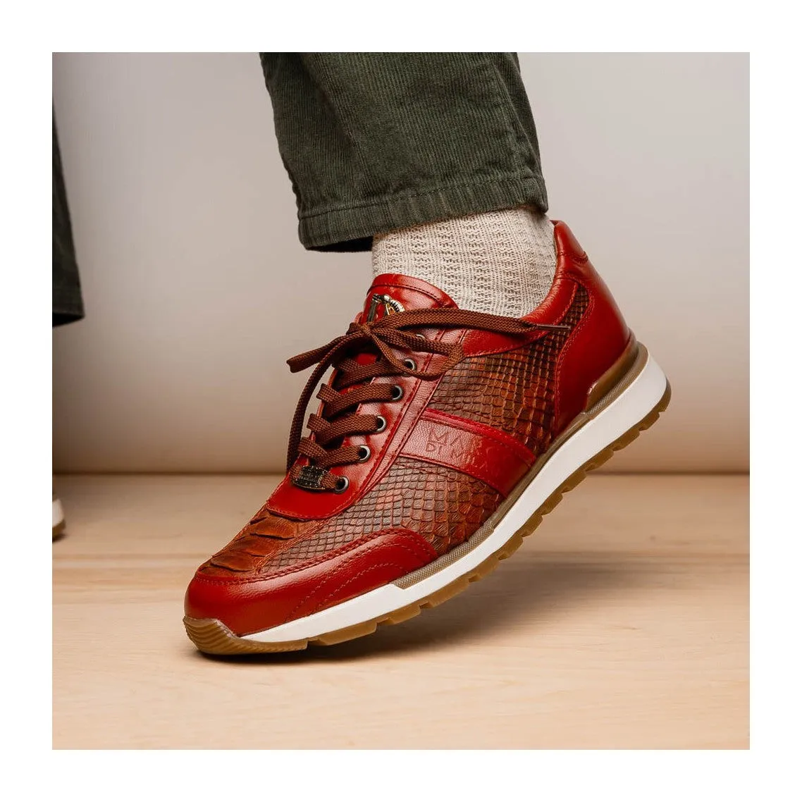 Marco Di Milano Brescia Men's Shoes Genuine Snake Skin / Calf-Skin Leather Sneakers (MDM1124)
