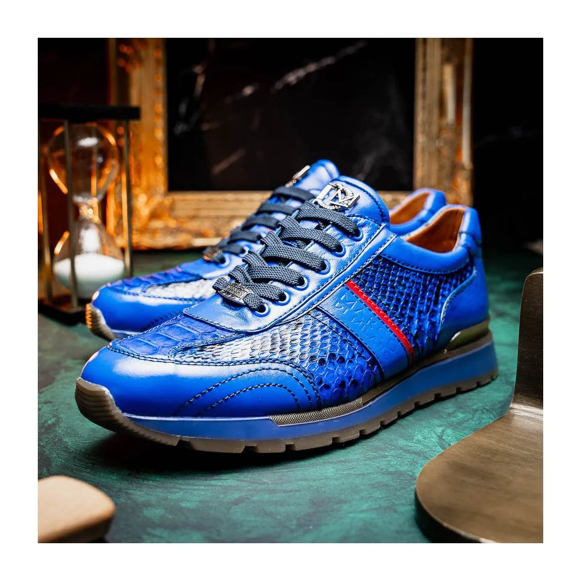 Marco Di Milano Brescia Men's Shoes Genuine Snake Skin / Calf-Skin Leather Sneakers (MDM1124)