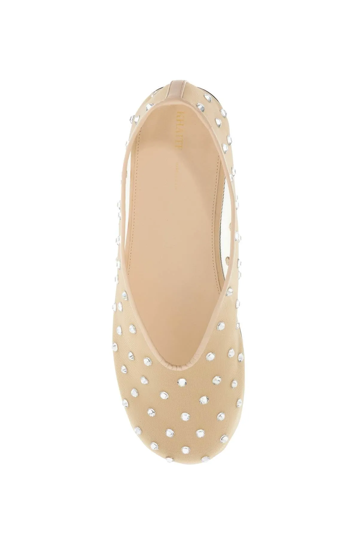 marcy mesh ballet flats with swarovski crystals F4038 4068 NUDE