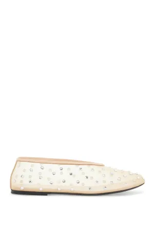 marcy mesh ballet flats with swarovski crystals F4038 4068 NUDE