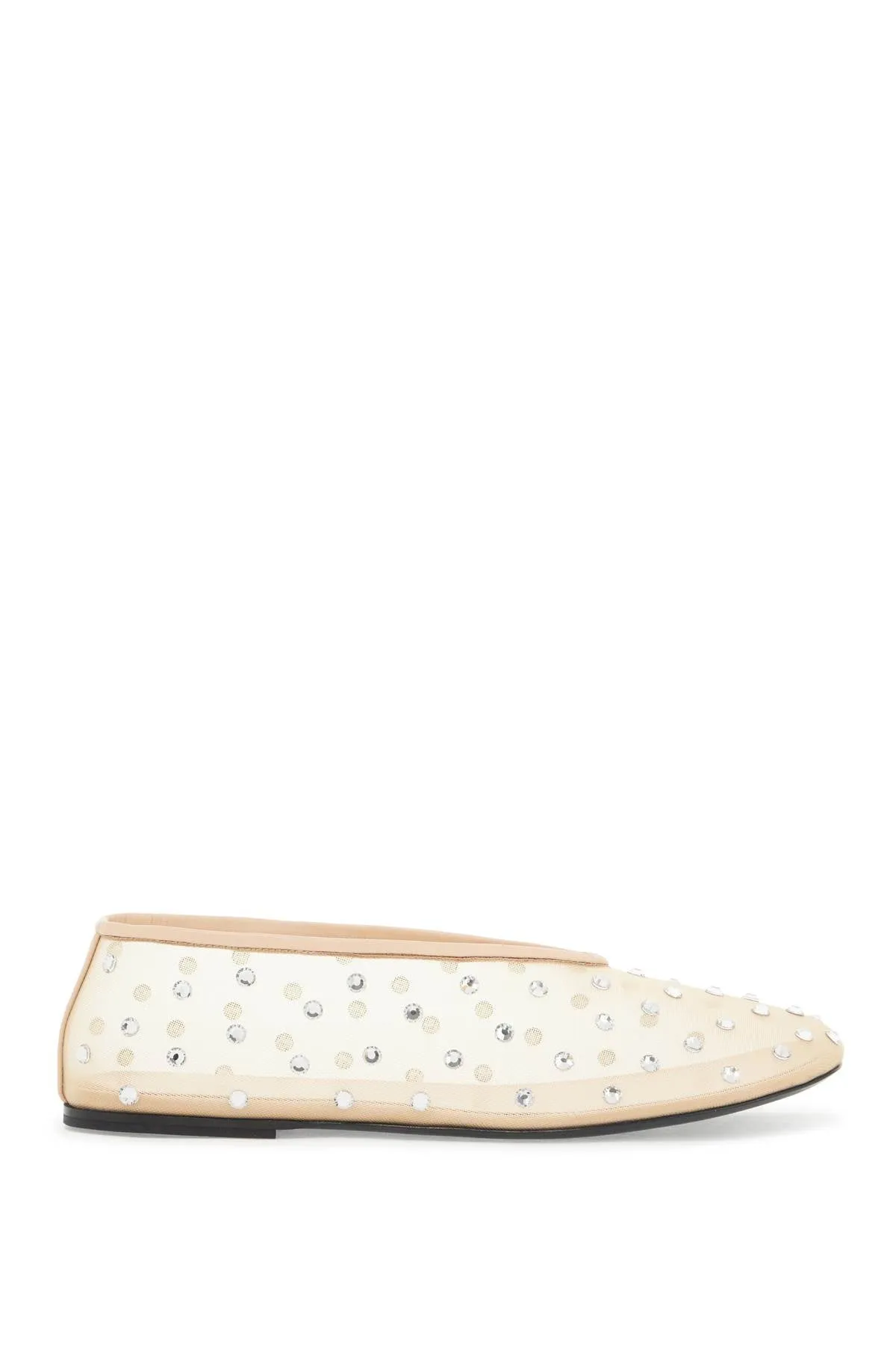 marcy mesh ballet flats with swarovski crystals F4038 4068 NUDE