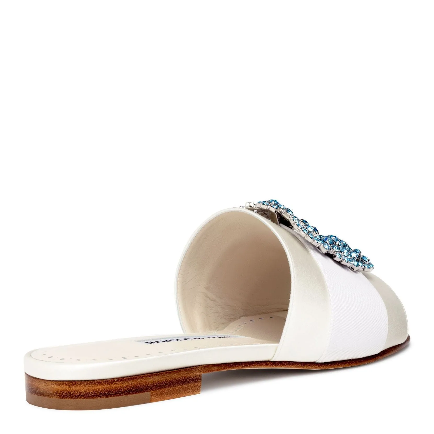Martamod ivory satin slip-on flats