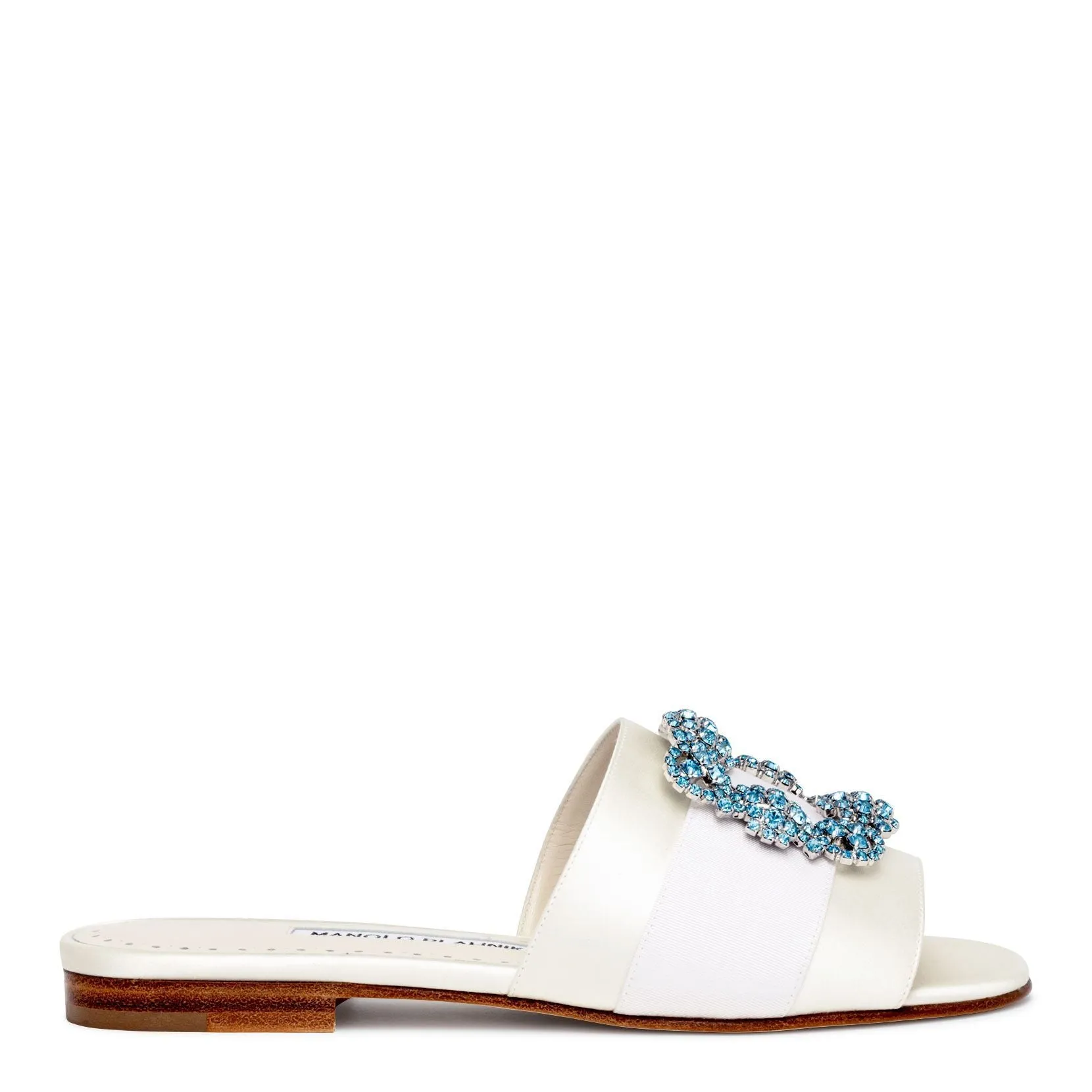Martamod ivory satin slip-on flats