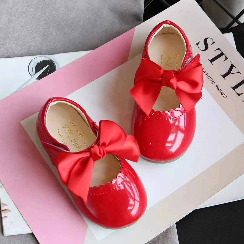 Mary Jane Dress Shoes for Girl Toddler Kid Butterfly Knot Princess Leather Shoes Sandals Ballerina Flats Shoes