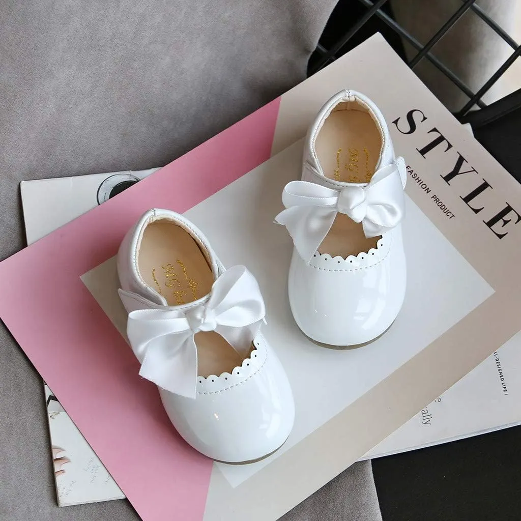Mary Jane Dress Shoes for Girl Toddler Kid Butterfly Knot Princess Leather Shoes Sandals Ballerina Flats Shoes