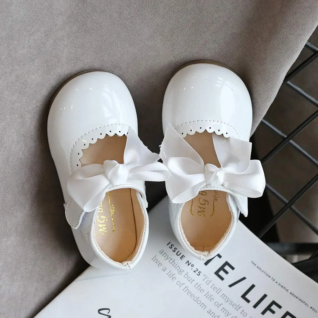 Mary Jane Dress Shoes for Girl Toddler Kid Butterfly Knot Princess Leather Shoes Sandals Ballerina Flats Shoes