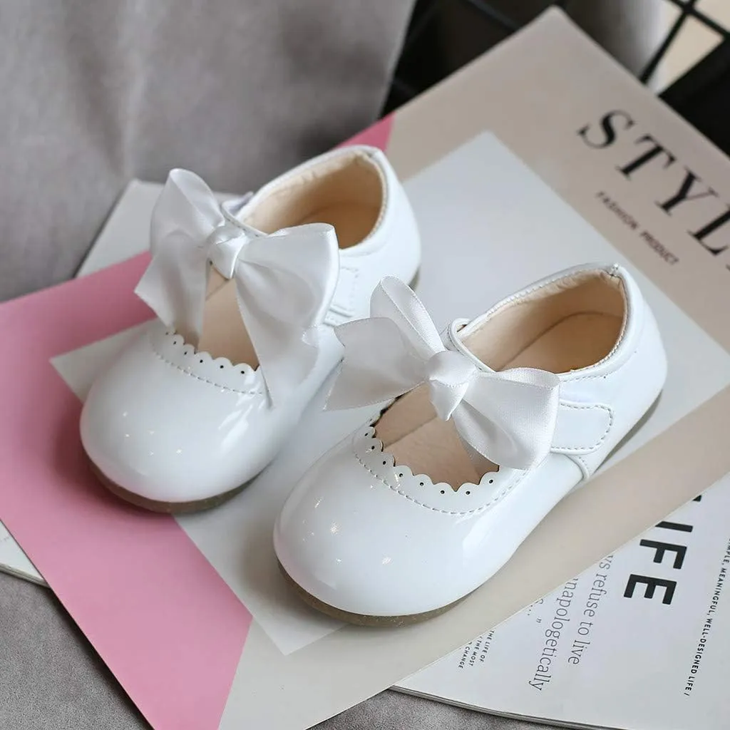 Mary Jane Dress Shoes for Girl Toddler Kid Butterfly Knot Princess Leather Shoes Sandals Ballerina Flats Shoes