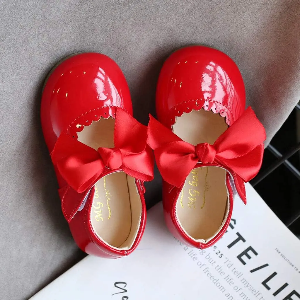 Mary Jane Dress Shoes for Girl Toddler Kid Butterfly Knot Princess Leather Shoes Sandals Ballerina Flats Shoes