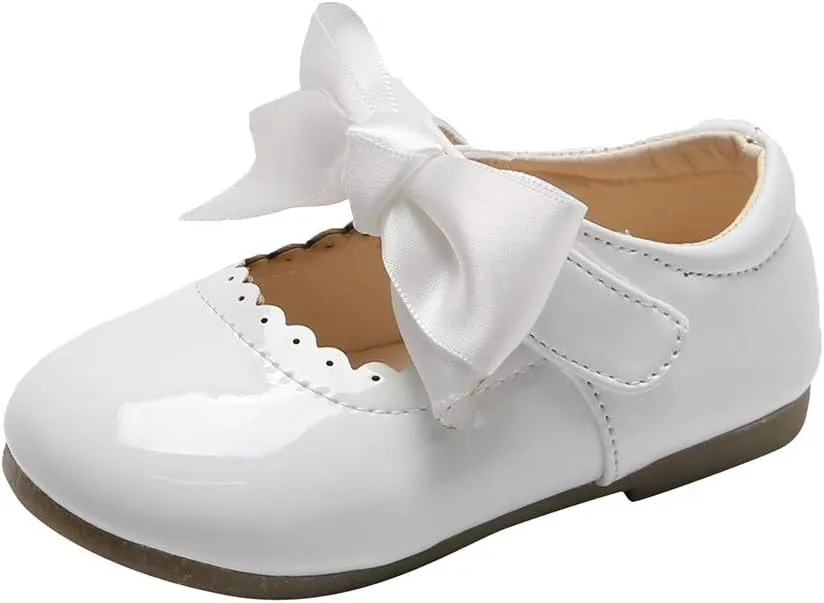 Mary Jane Dress Shoes for Girl Toddler Kid Butterfly Knot Princess Leather Shoes Sandals Ballerina Flats Shoes