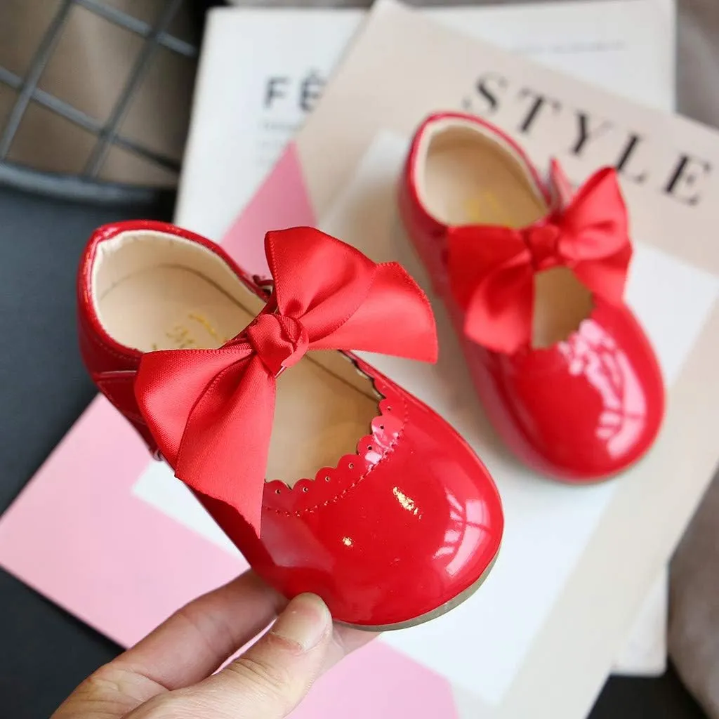 Mary Jane Dress Shoes for Girl Toddler Kid Butterfly Knot Princess Leather Shoes Sandals Ballerina Flats Shoes