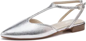 MaxMuxun Flats for Women Pointed Toe Women's Flats Strappy Buckle Dress Shoes Comfortable Casual Office Flats Shoes