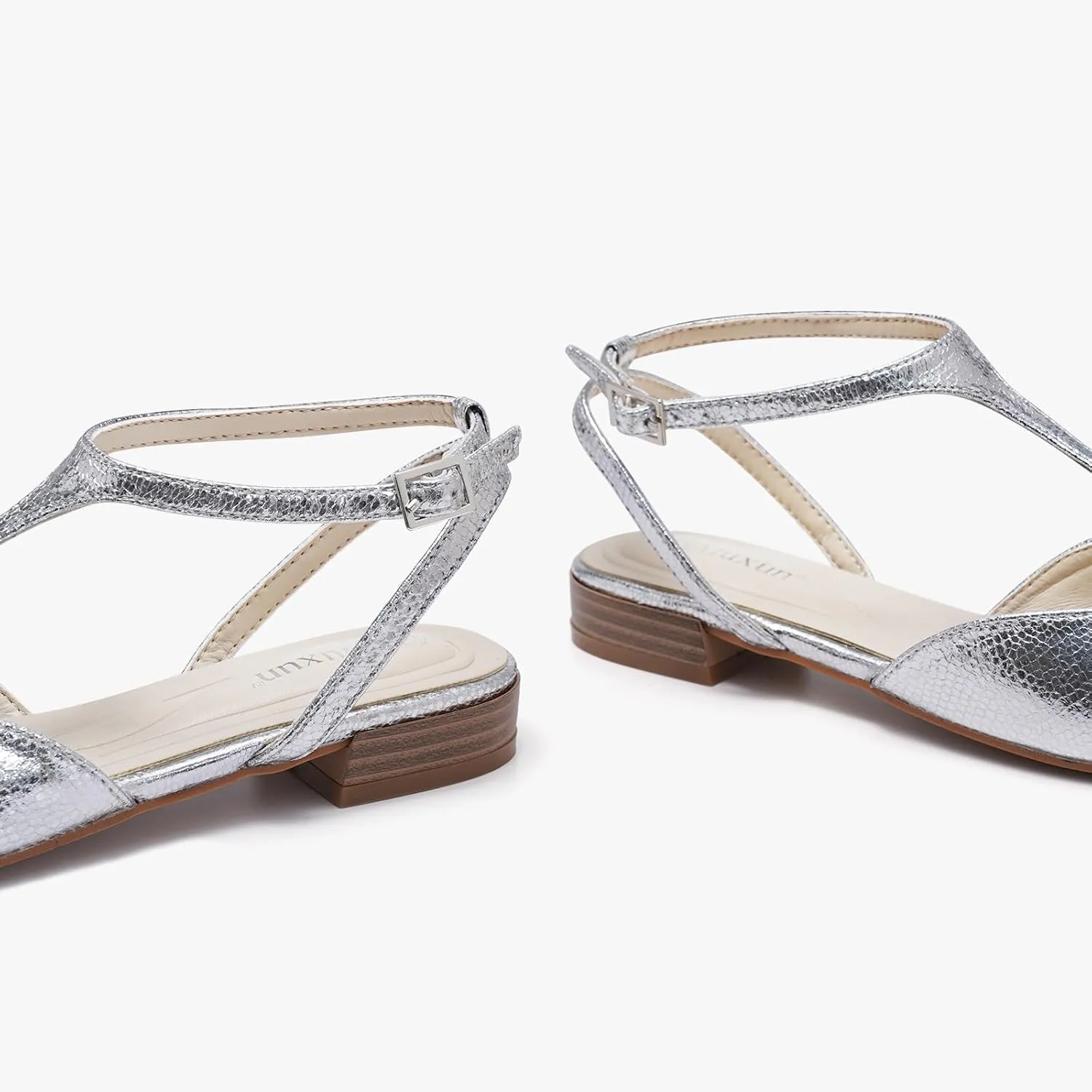 MaxMuxun Flats for Women Pointed Toe Women's Flats Strappy Buckle Dress Shoes Comfortable Casual Office Flats Shoes