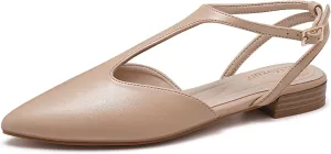 MaxMuxun Flats for Women Pointed Toe Women's Flats Strappy Buckle Dress Shoes Comfortable Casual Office Flats Shoes