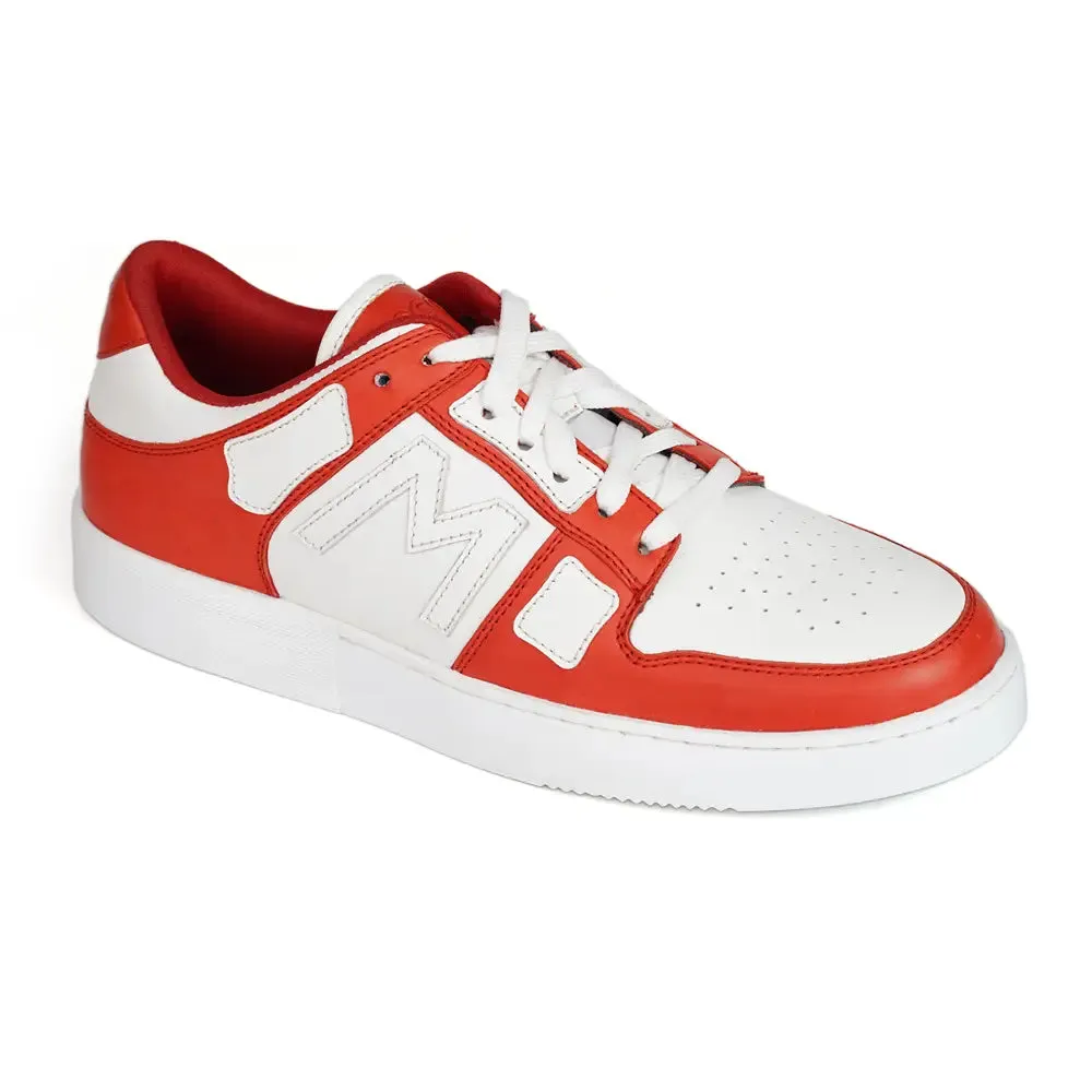 Mccoy Hunter Leather Skel Lows Men Sneaker Bright Red And White