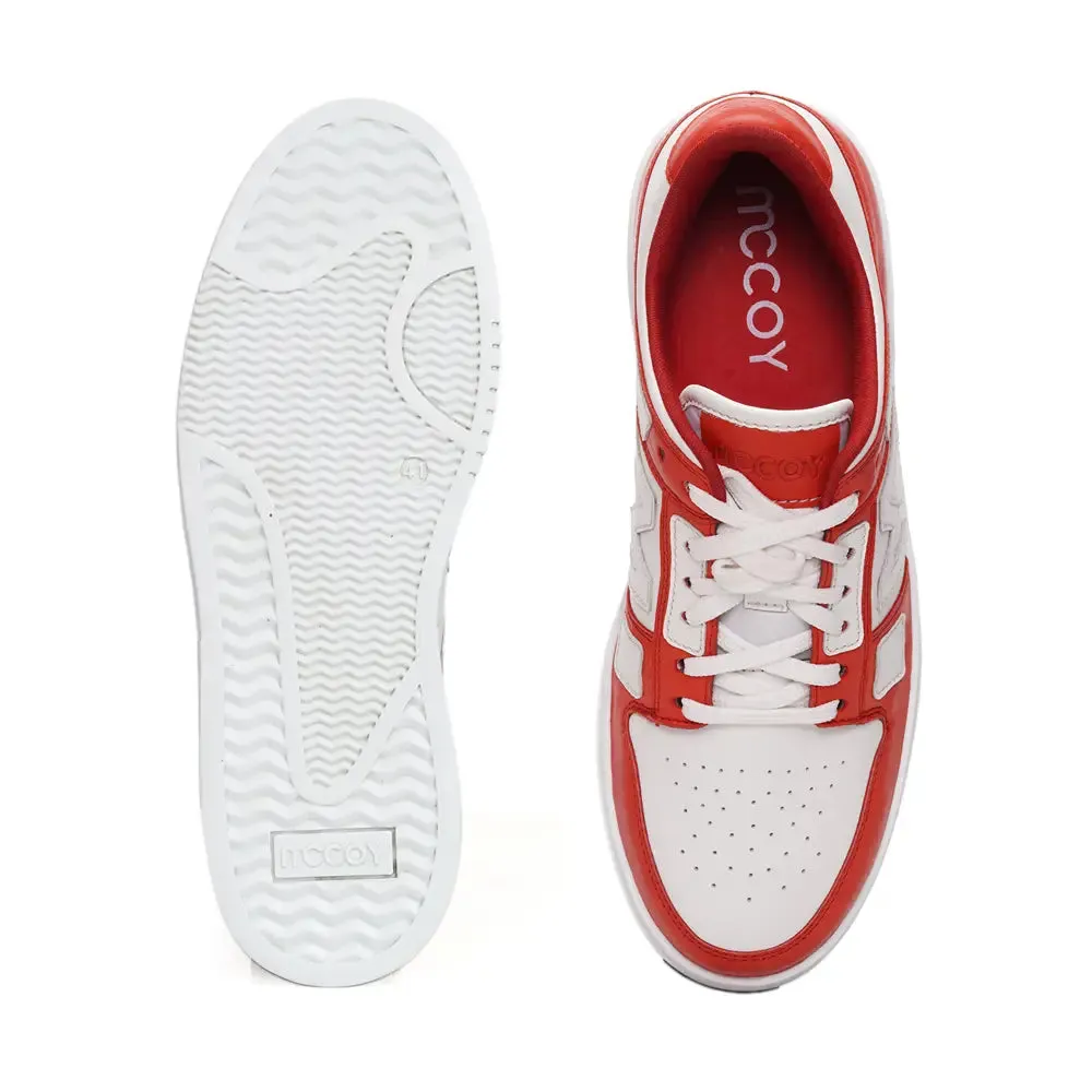 Mccoy Hunter Leather Skel Lows Men Sneaker Bright Red And White